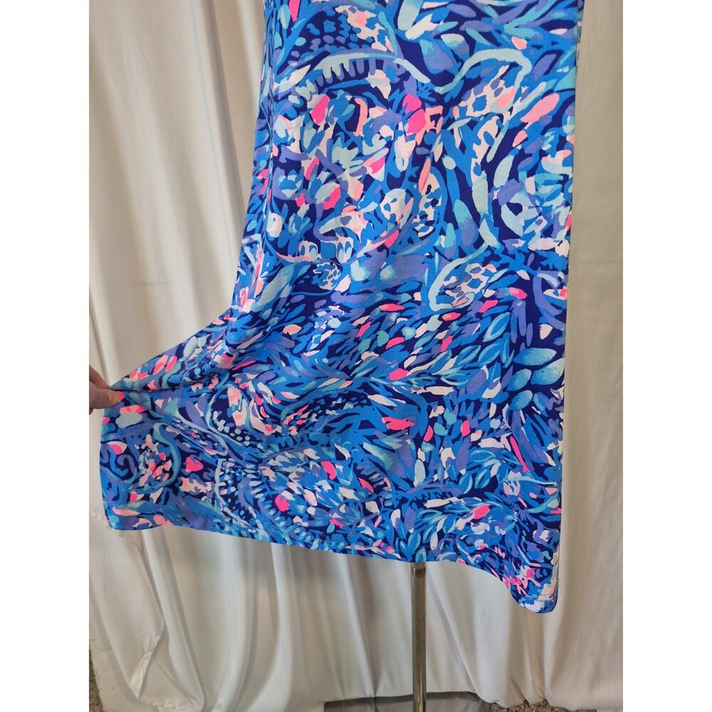 Lilly Pulitzer Margot Party Wave Pima Cotton Blue Pink Floral Mini Dress S New - Picture 4 of 9